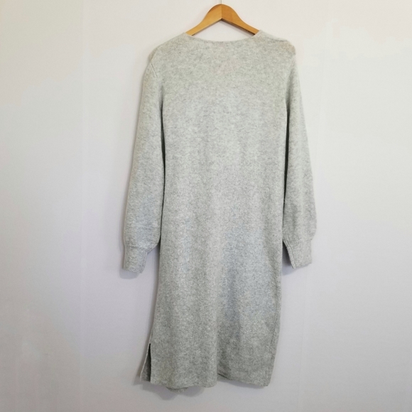 NWT Isabel Maternity Gray Faux Wrap Sweater Dress Size Large - Picture 5 of 9